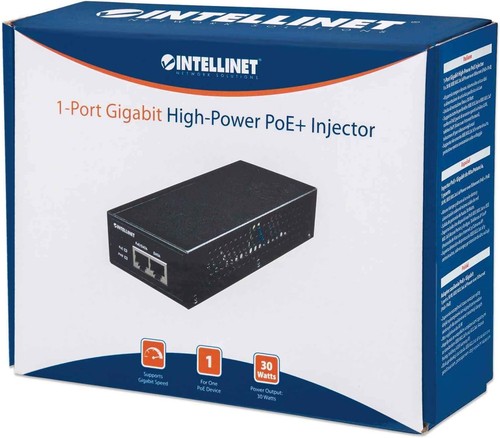 INTELLINET High-Power over Ethernet (PoE+) Injektor (1 Port 30 W, IEEE 802.3at/a - 第 2/7 張圖片