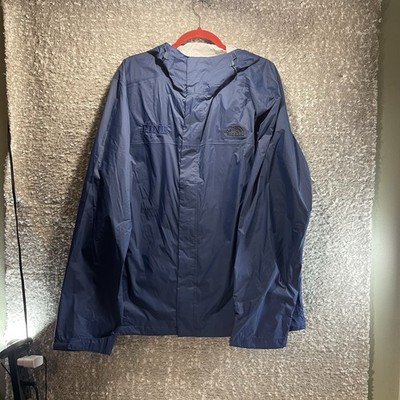 The North Face DryVent Jacket Mens XL Blue Hooded Rain Windbreaker PINE Logo