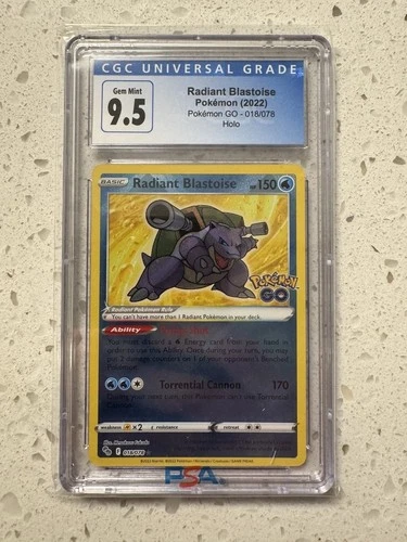Radiant Blastoise 018/078 Pokémon Go Holo, CGC 9.5