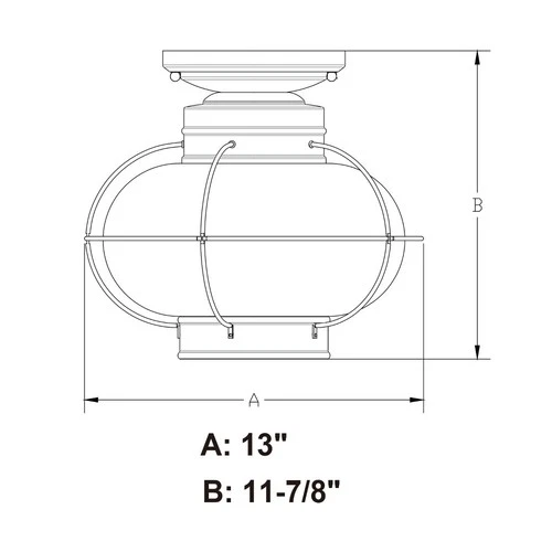 Chatham 1-Light Outdoor Ceiling in Coastal and Globe Style 12 Inches Tall and 13 - Picture 8 of 10