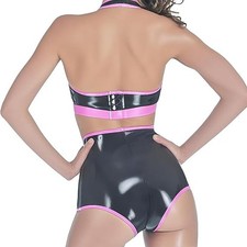 Womens Latex Briefs High Waist Rubber Shorts Underwear ClubWear Fetish 0.4mm US