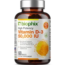 Biophix Vitamin D-3 50000 IU 60 Tabs High Potency
