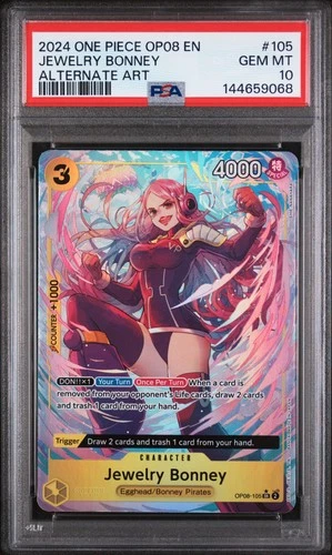 2024 ONE PIECE OP08-TWO LEGENDS ALTERNATE ART #105 JEWELRY BONNEY PSA 10