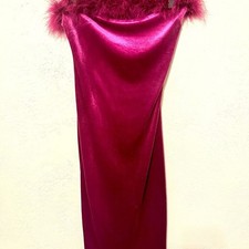 Statement Moment Velvet Midi Dress Magenta NWOT size Small