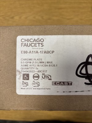 Chicago Faucets E80-A11A-17ABCP Touchless Faucet - E-Tronic 80 User Adjustable