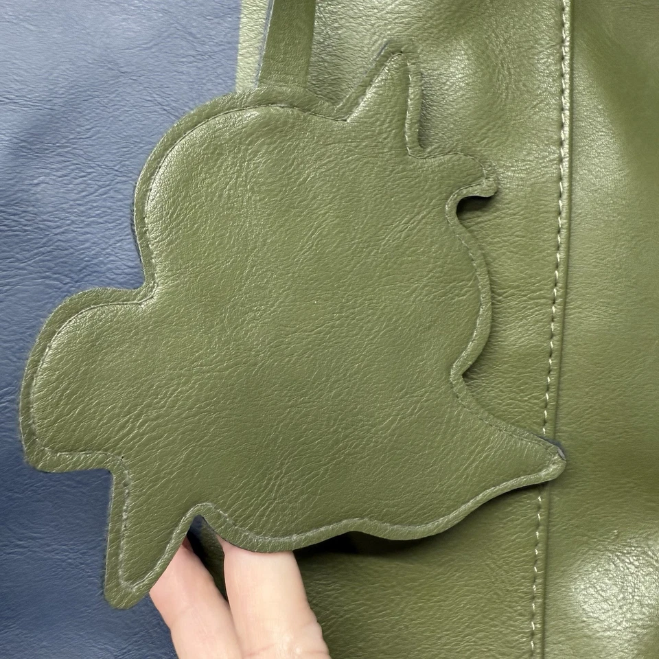 Bolso de hombro grande Saks Fifth Ave verde oliva azul bolso encanto serpiente Foto 3 de 4