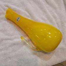 Blenko WV Day Companion Vase Holler Song In Citrine signed  