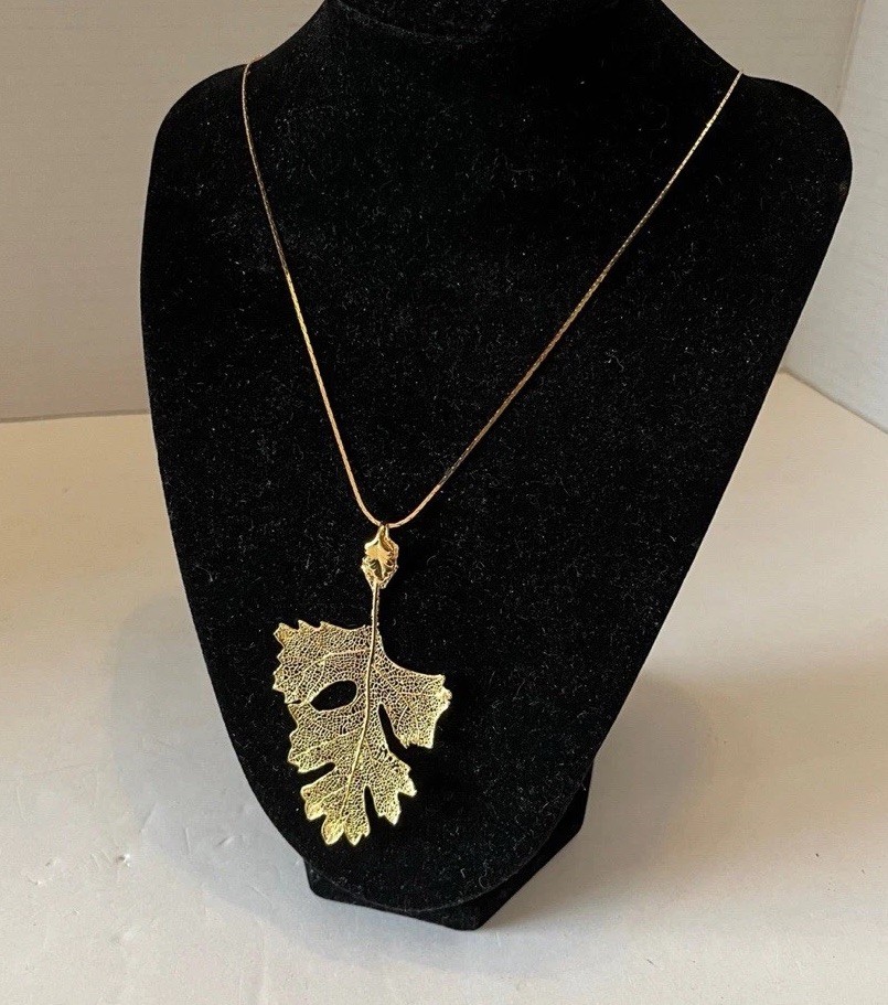 Vintage Natures Jewelry 24K Gold Dipped Genuine L… - image 1