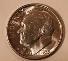 1955 S Roosevelt Dime Uncirculated 90% Silver