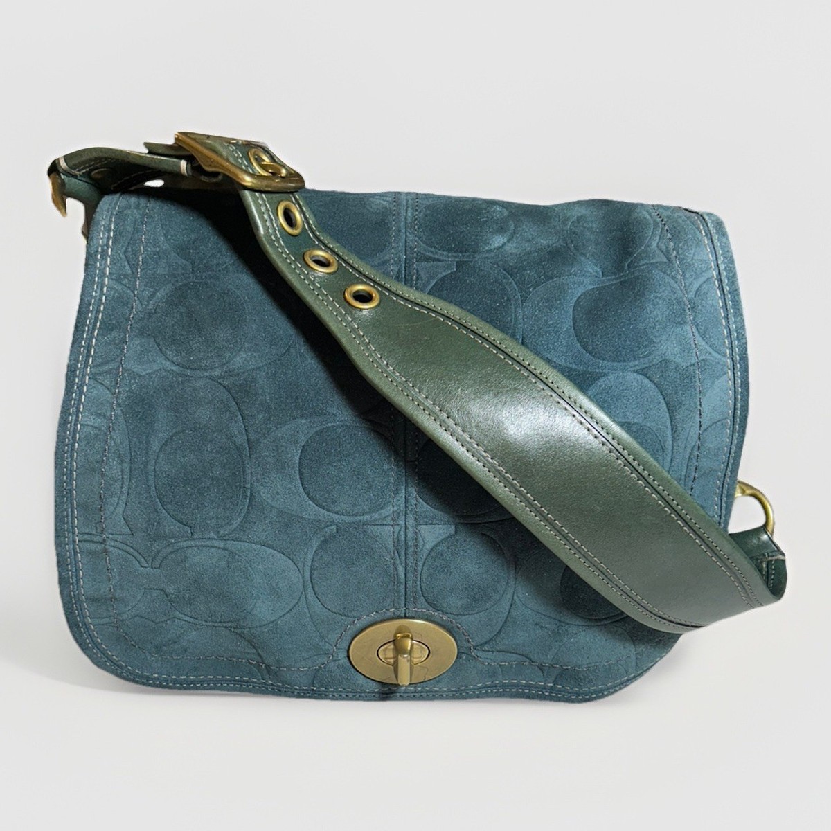 Coach Legacy Shoulder Bag 65th Anniversary Atlantic Blue,Embossed