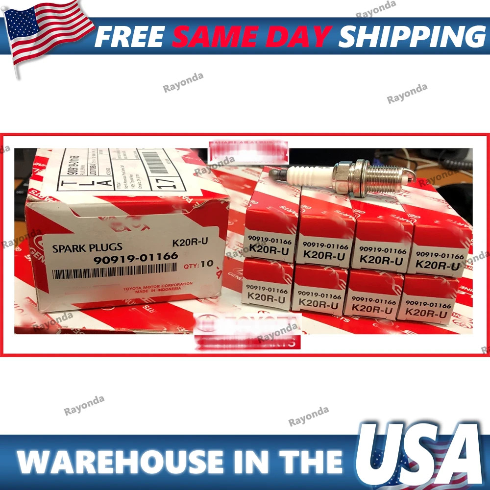 2001-2004 TOYOTA SEQUOIA 2000-2004 TUNDRA V8 SPARK PLUG SET OF 8 GEN 90919-01166