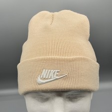 Nike Peak Beanie Knit Hat Men's One Size Beige Tan Winter Warm Casual