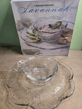 Anchor Hocking  Savannah Chip Dip & Vegetable Set In Original Box