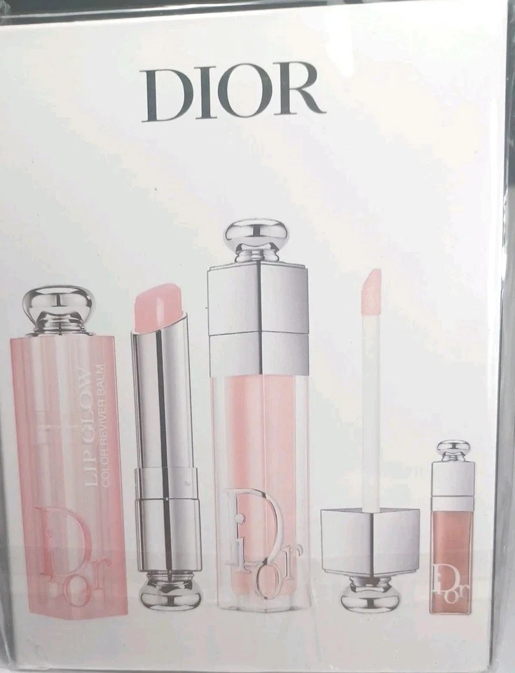 Dior Addict Lip Essentials 3pc Set + Gift Box Lip Glow & Maximizer NIB Set
