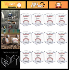 12 Pack UV Protected Clear Acrylic Display Boxes for Baseball Memorabilia & Auto