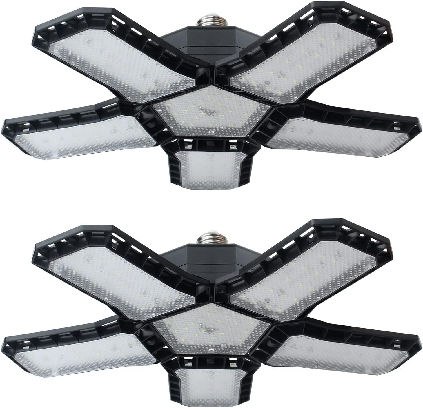 2 Pezzi Lampada Da Garage a LED,120W 12000LM Plafoniera a Led Da Garage Con 5 Pa
