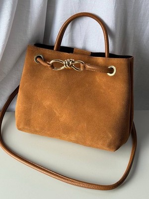 Damentasche mit Umhängetasche, Tasche aus echtem Leder und Wildleder