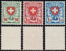 1924 SUISSE, N° 208b/210b tige MNH/**
