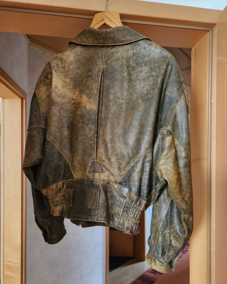 Maddox Leder Bomberjacke braun Gr. 42kurz mit Knöpfen - Bild 2 von 4