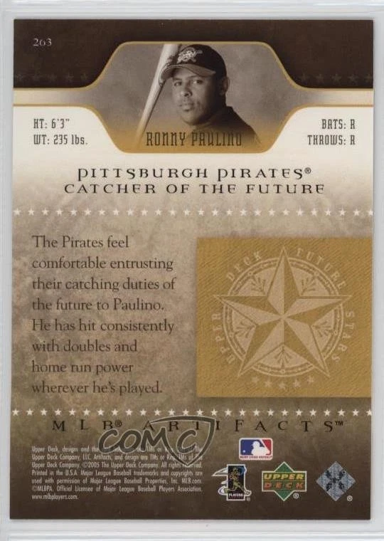 2005 Upper Deck Artifacts Future Stars /799 Ronny Paulino #263 Rookie RC - Image 2 of 2