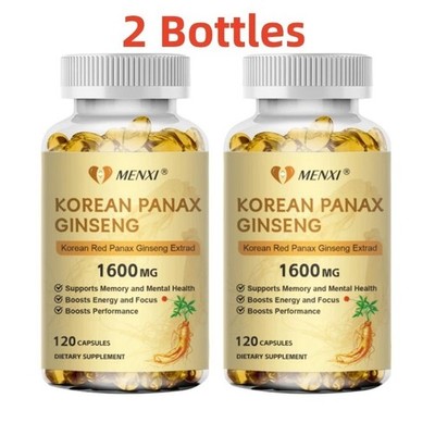 240 Capsules Best Korean Red Panax Ginseng Extract 1600mg Extra Strength NON-GMO