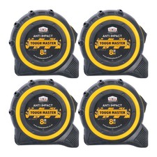 TOUGH MASTER 8m/26ft Tape Measure 25mm Wide Pack of 4