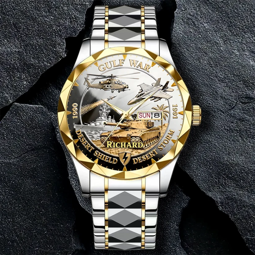 Personalized Gulf War Veteran Desert Storm Tribute Alloy Luxury Quartz Watch