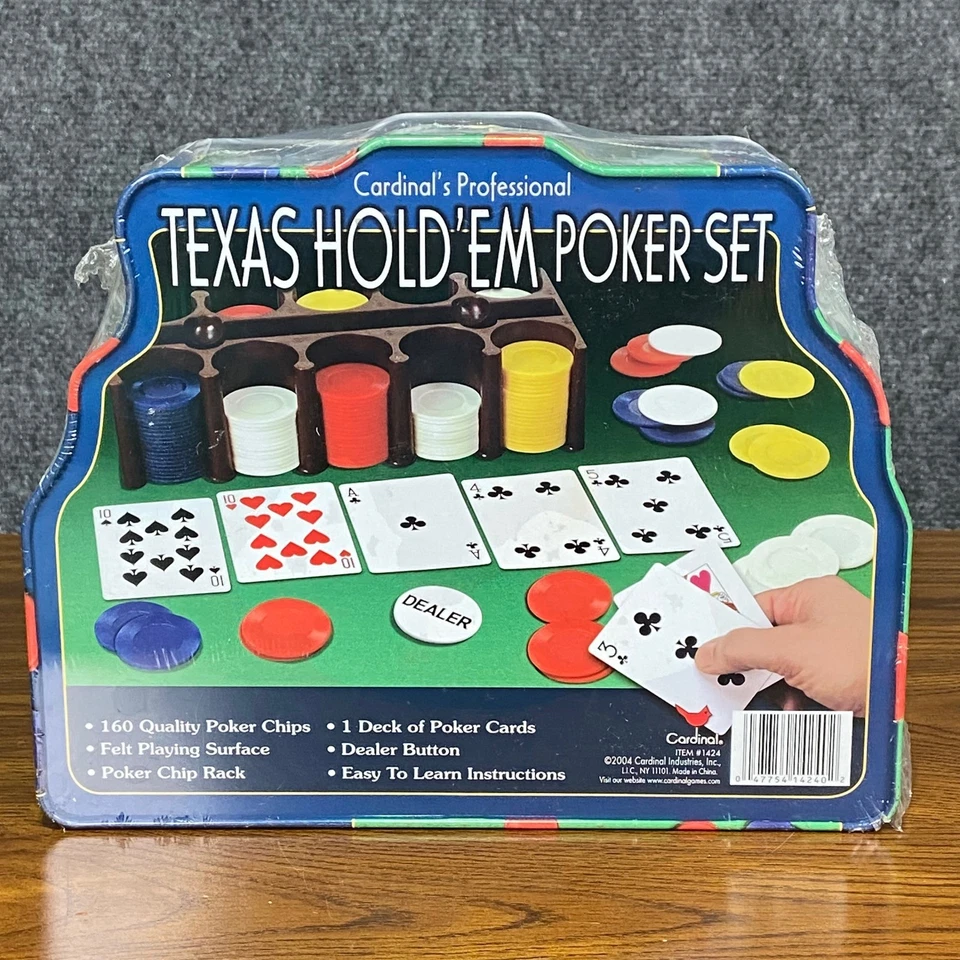 2004 Cardinal Professional Texas Hold'em Poker Set Chips Cards DLR Button SEALED - Image 2 of 4