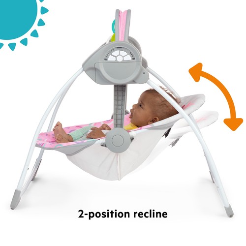 Bright Starts Pink Paradise Portable Compact Baby Swing, Unisex - Picture 5 of 8