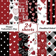 Valentines Pattern Paper Double Sided Valentine Decorative Scrapbook Craft Paper