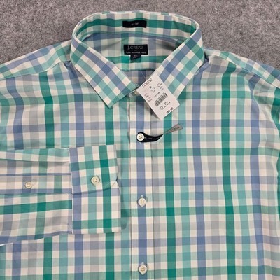 NEW J Crew Classic Fit Flex Washed Gingham Plaid Button Down Shirt Men's XL