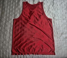 Nike Basketball Jersey Tank Top MEN'S Large Red Dazzle Shiny Silky