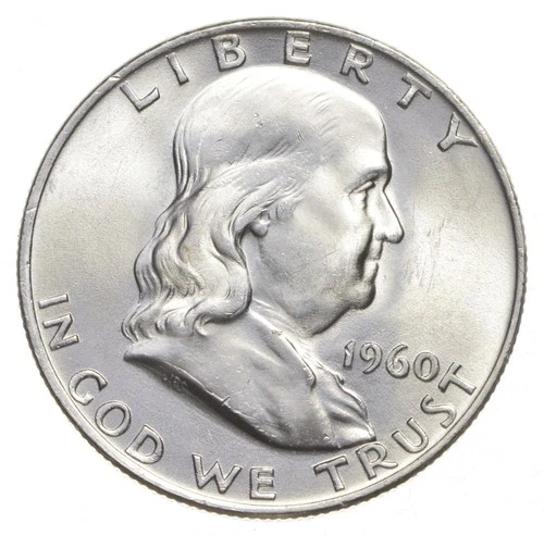 Choice Unc 1960 D Franklin Half Dollar Gem BU From Original Roll *5161