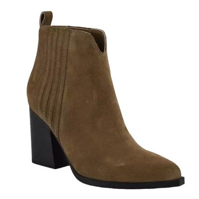 Marc Fisher Maree Brown Suede Block Heel Bootie Size 10 NWT $169 MSRP