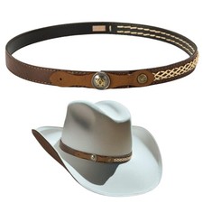 Gamboa Hat Bands for Cowboy and Cowgirl Western Accesories Brown White