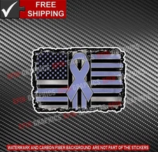 Stomach Cancer Awareness Fight Flag Vinyl Decal Sticker Ribbon A