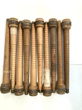 Wood Bobbins Spools Wooden Industrial Style Spindles 8.75" Wooden Quills Lot-10: