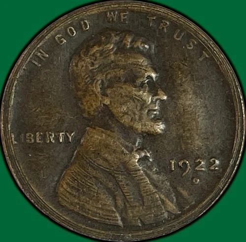 1922-D Lincoln Wheat Cent Very Fine VF Coin, Damaged #34289