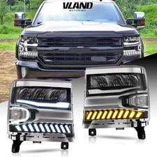 Vland Led Drl Headlights For 2016-2018 Chevy Silverado 1500 Wsequential Lhrh Vland Led Drl Headlights For 2016-2018 Chevy Silverado 1500 Wsequential Lhrh