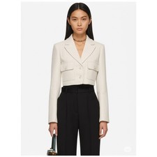 NWT 325 Jason Wu Cropped Pinstripe Women's Blazer Jacket Designer Cream White M