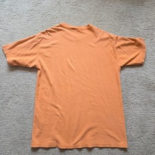 Vintage Pale Dyed Originals Orange Textured Knit T-Shirt Mens Large Made in USA