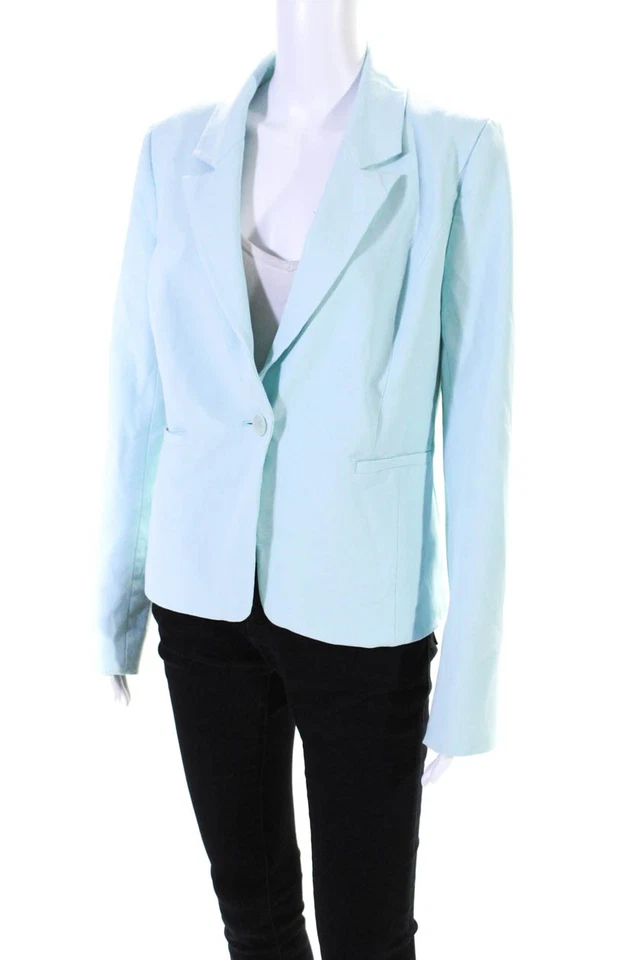 Chaqueta Blazer Classiques Entier Mujer Solapa Muescada Un Botón Azul Talla 10 Foto 3 de 4