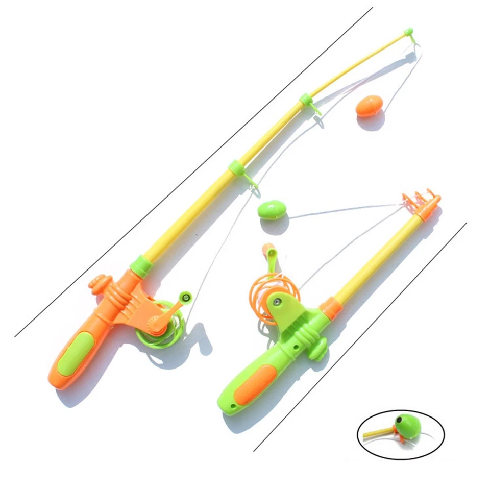 7PCS Rod Fish Set Fishing Toy Kids Bath Time Game Model Magnetic Baby Pole - Image 2 of 4