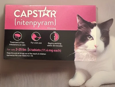 Capstar Nitenpyram 11.4mg 6 Tablets For Cats 2-25 LBS