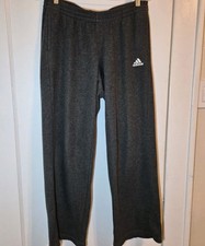 Adidas Straight Leg Joggers Womens Sz M Snap Ankle Sweatpants Grey