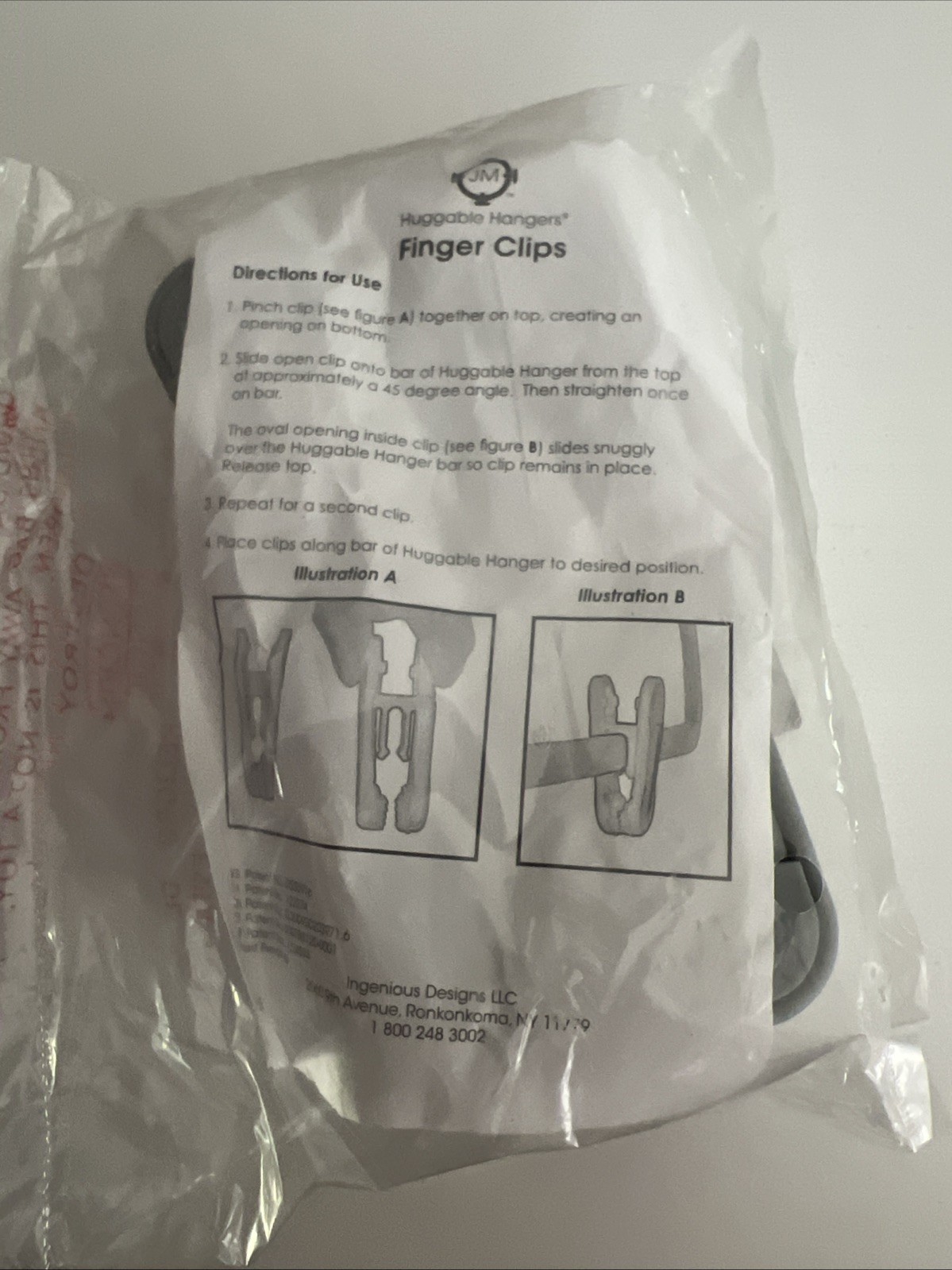 Set of 6 Joy Mangano Huggable Hangers FINGER CLIPS - Gray - NEW