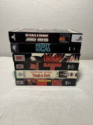 6 VHS Lot Sylvester Stallone Rambo III Night Hawks Tango & Cash First Blood