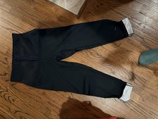 Women's Black Track Pants L Polyester Spandex Activewear Gym Tapered