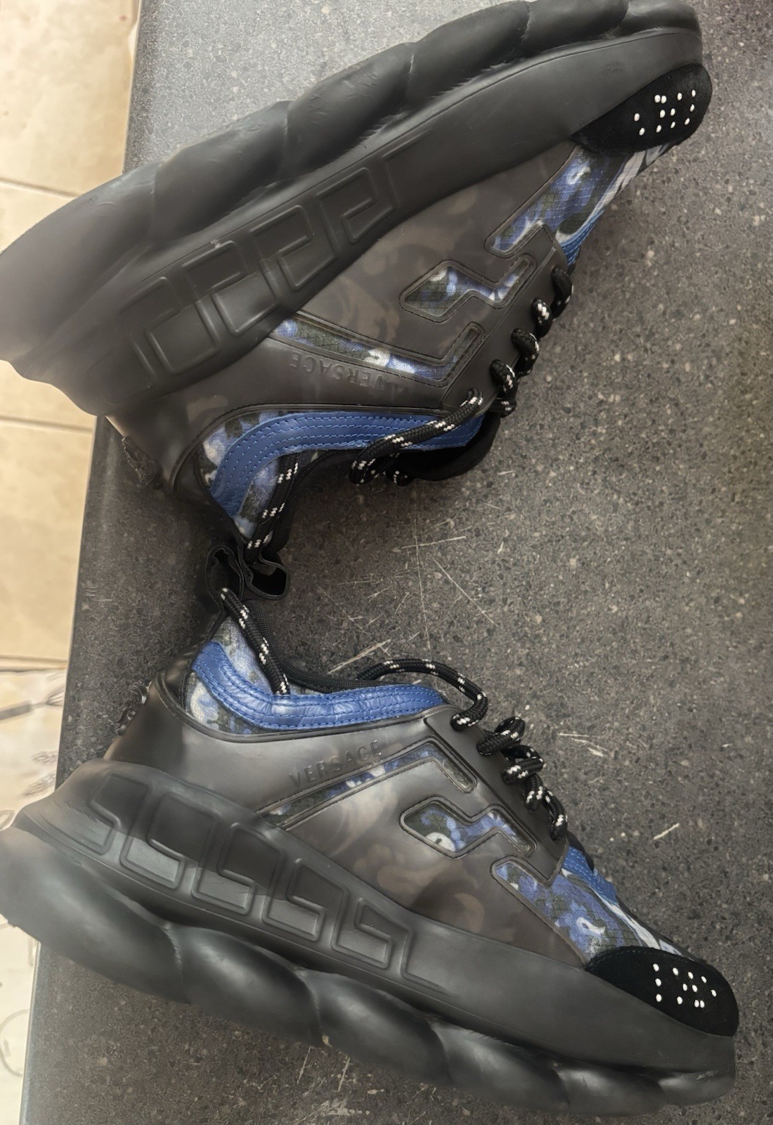 Versace Chain Reaction Baroque Pattern Black Blue… - image 4