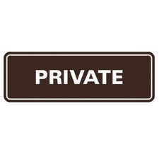 Standard Private Door Wall Sign Dark Brown Small Office Home Business